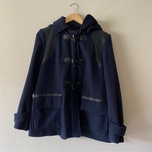 guess navy + Black Wool Blend Pea coat For Winter